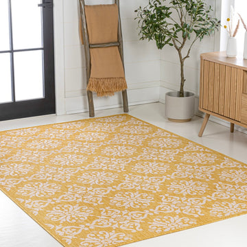 Amora Traditional Mediterranean Tile Design Indoor/Outdoor Area Rug